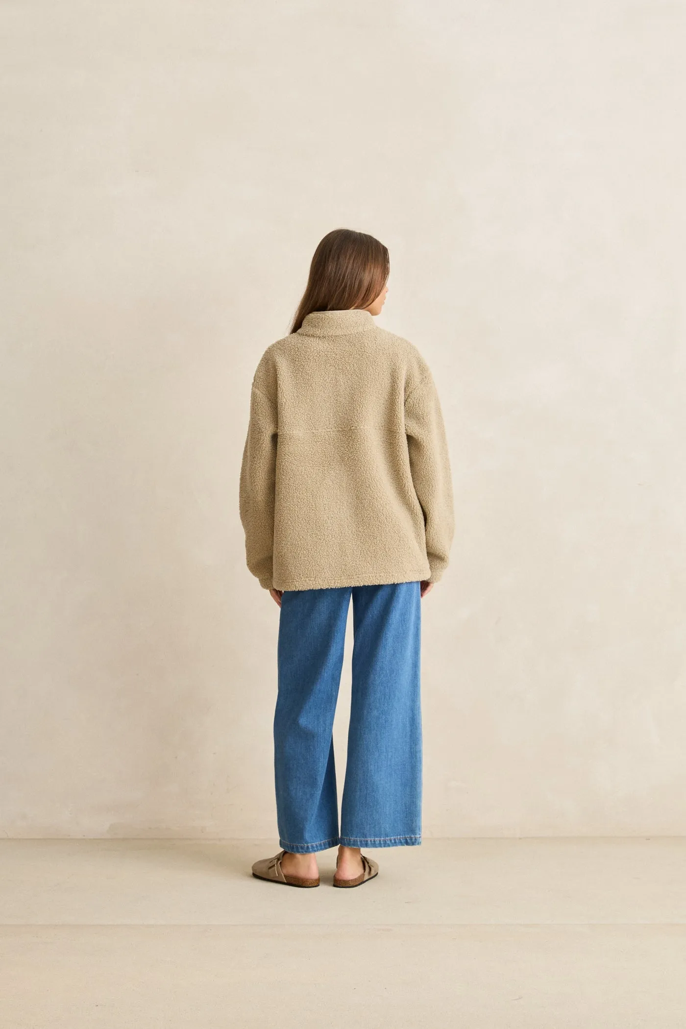 Zip Through Sherpa Fleece Sage sold by Rhythm. product image thumbnail 4