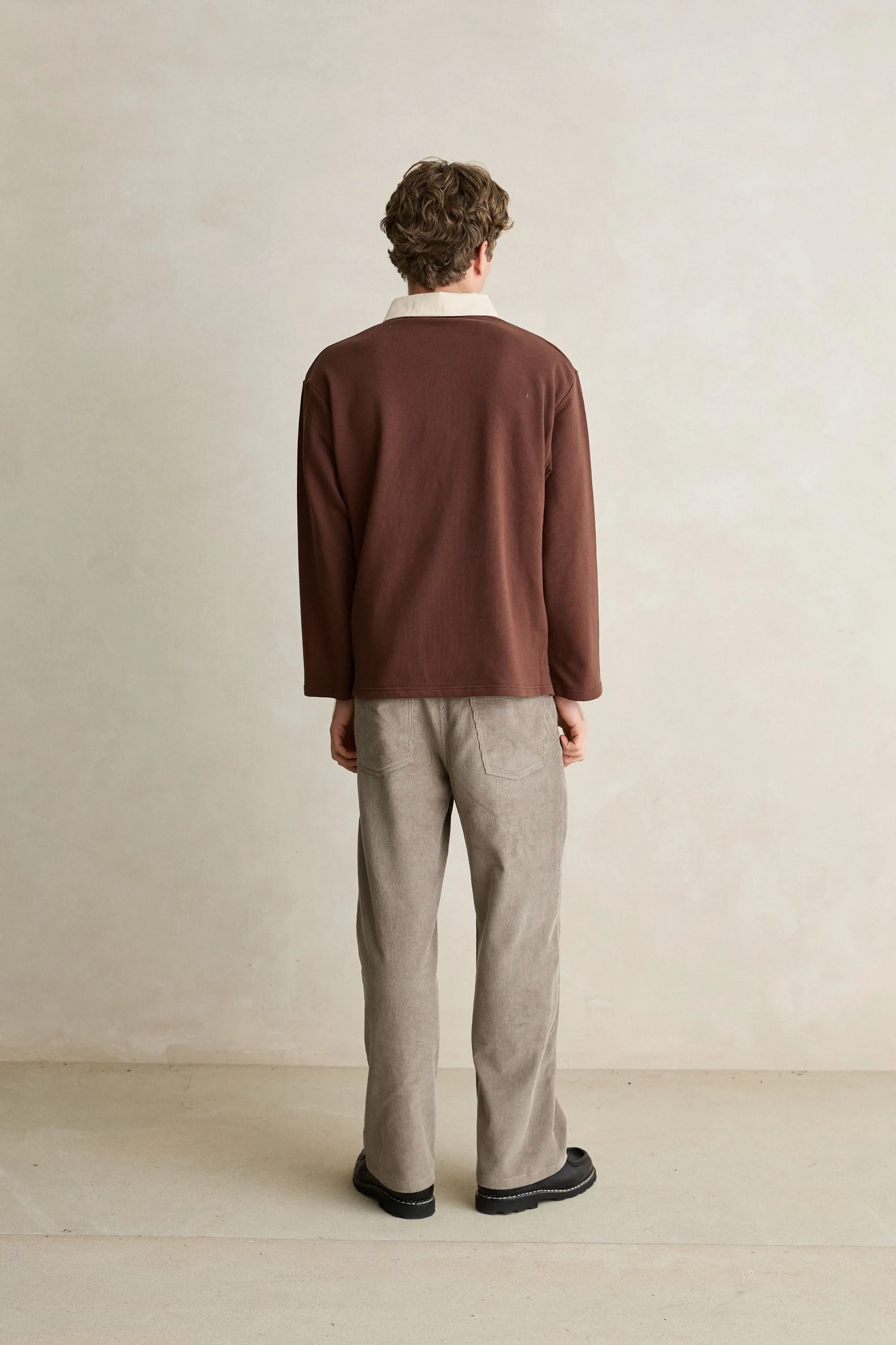 Relaxed Ls Polo Chocolate sold by Rhythm. product image thumbnail 4