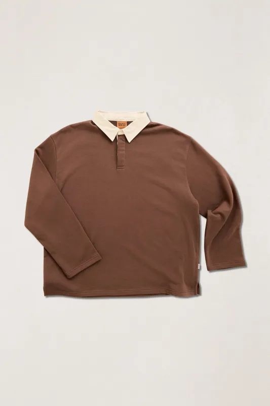 Relaxed Ls Polo Chocolate made by Rhythm.