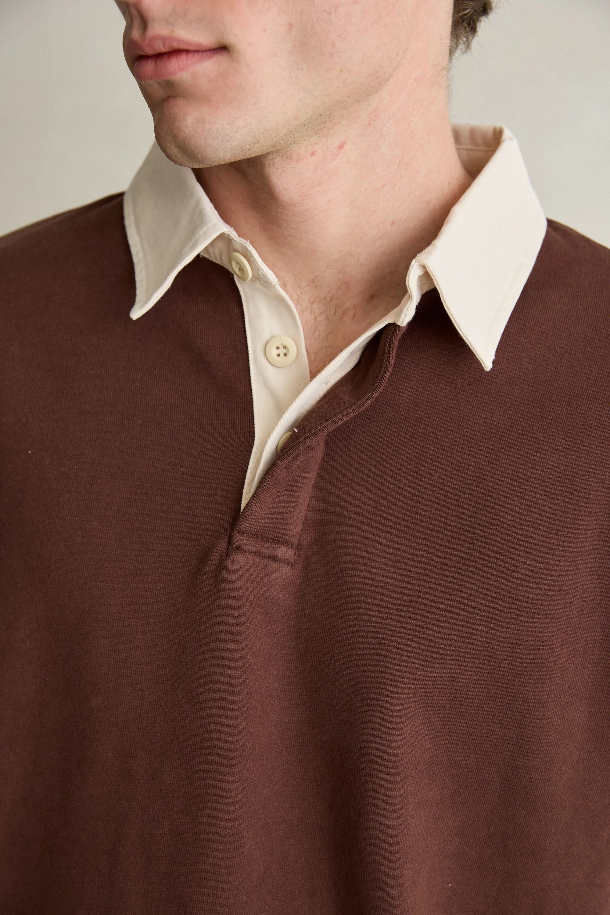 Relaxed Ls Polo Chocolate sold by Rhythm. product image thumbnail 5