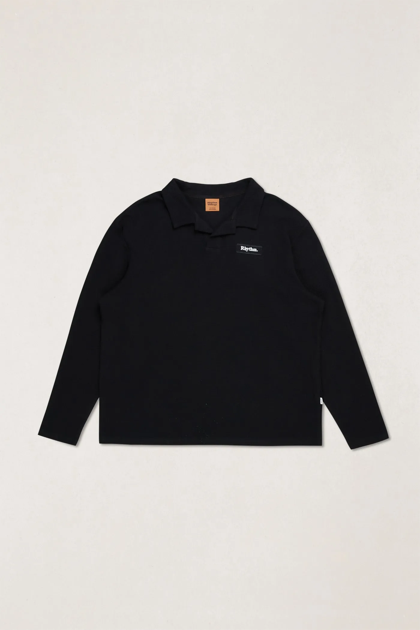 Waffle Rugby Ls Polo Black sold by Rhythm.