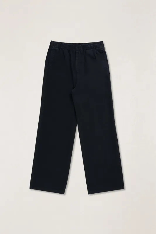 Relaxed Straight Twill Pant Vintage Black made by Rhythm.