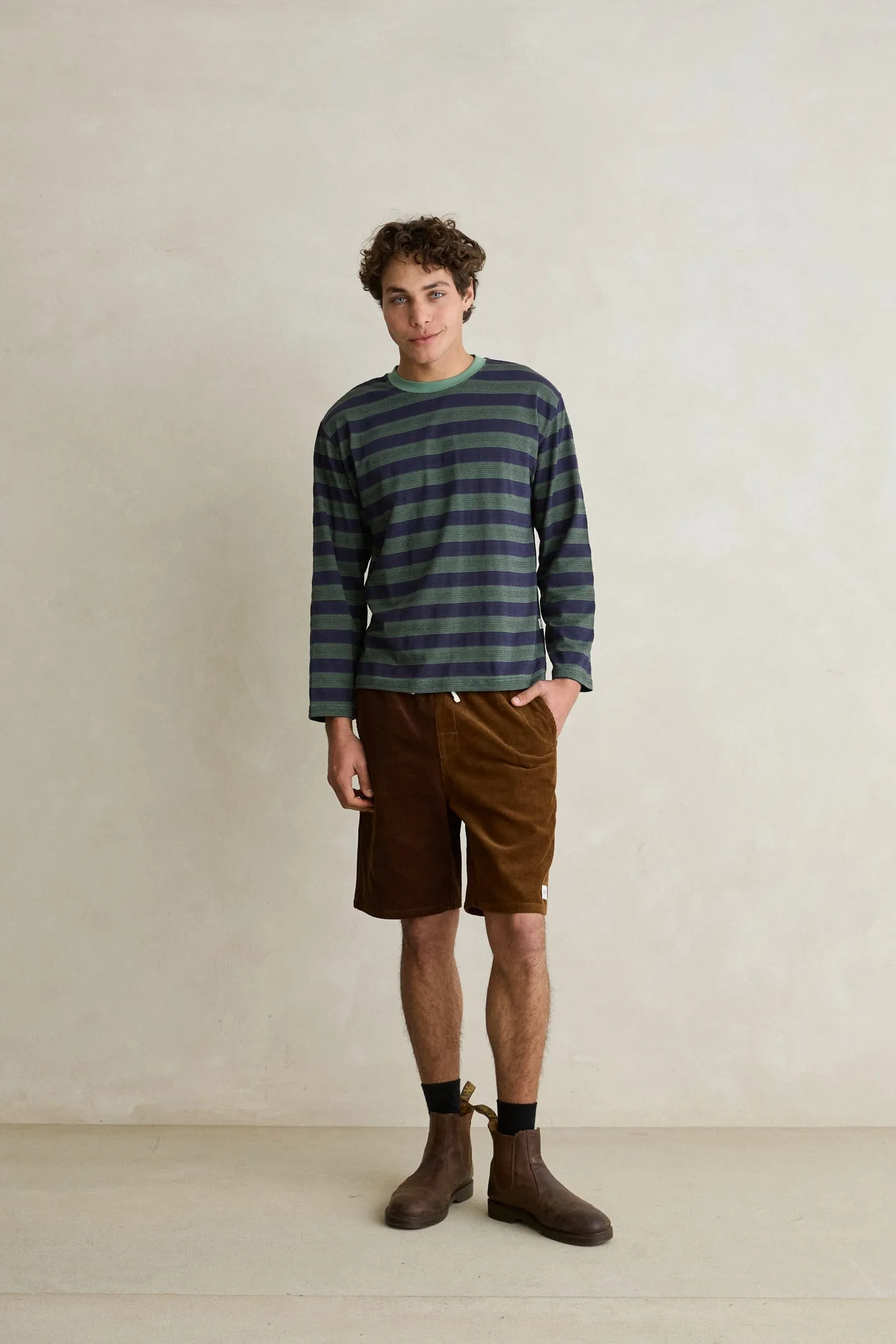 Striped Wide Sleeve Vintage Ls T-Shirt Forest sold by Rhythm. product image thumbnail 3