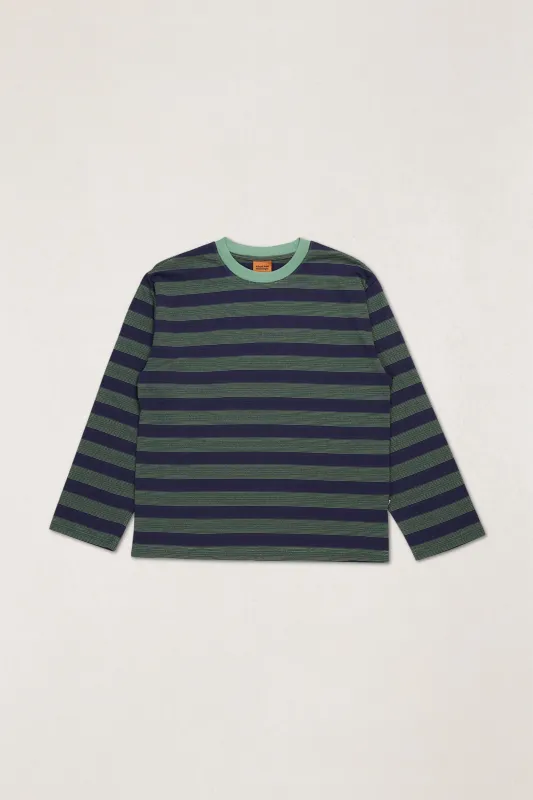 Striped Wide Sleeve Vintage Ls T-Shirt Forest made by Rhythm.