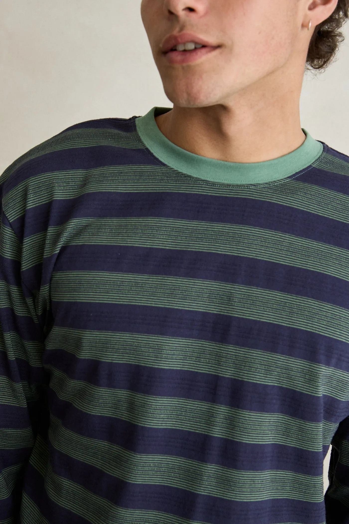 Striped Wide Sleeve Vintage Ls T-Shirt Forest sold by Rhythm. product image thumbnail 5