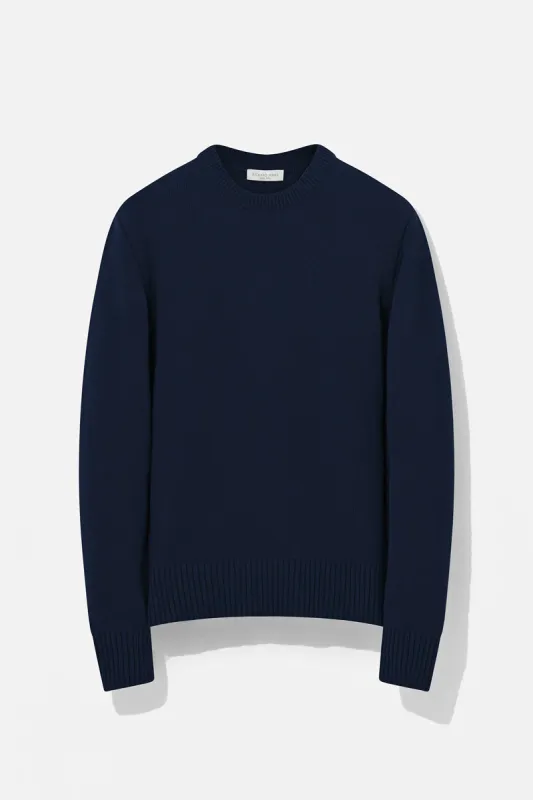 Crew Neck - Dark Navy Wool & Cashmere sold by Richard James