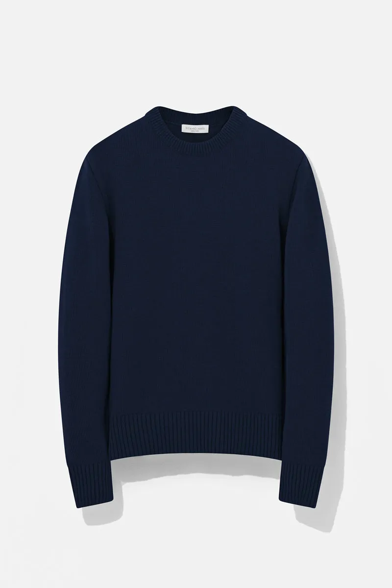 Crew Neck - Dark Navy Wool & Cashmere sold by Richard James