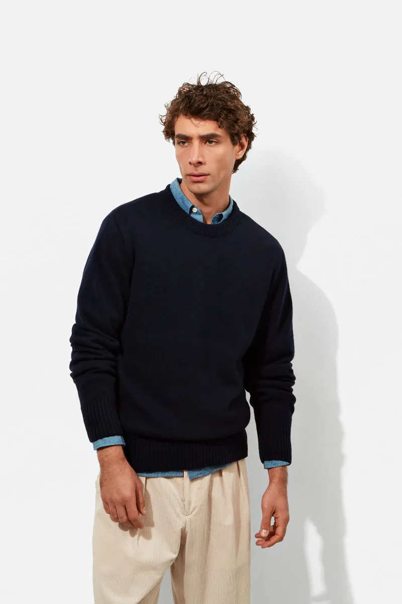 Crew Neck - Dark Navy Wool & Cashmere sold by Richard James product image thumbnail 2