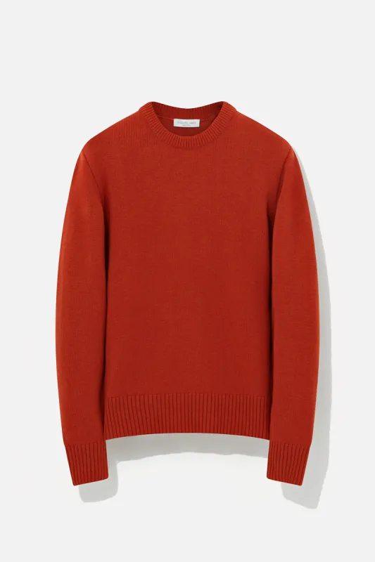 Crew Neck - Burnt Orange Wool & Cashmere sold by Richard James