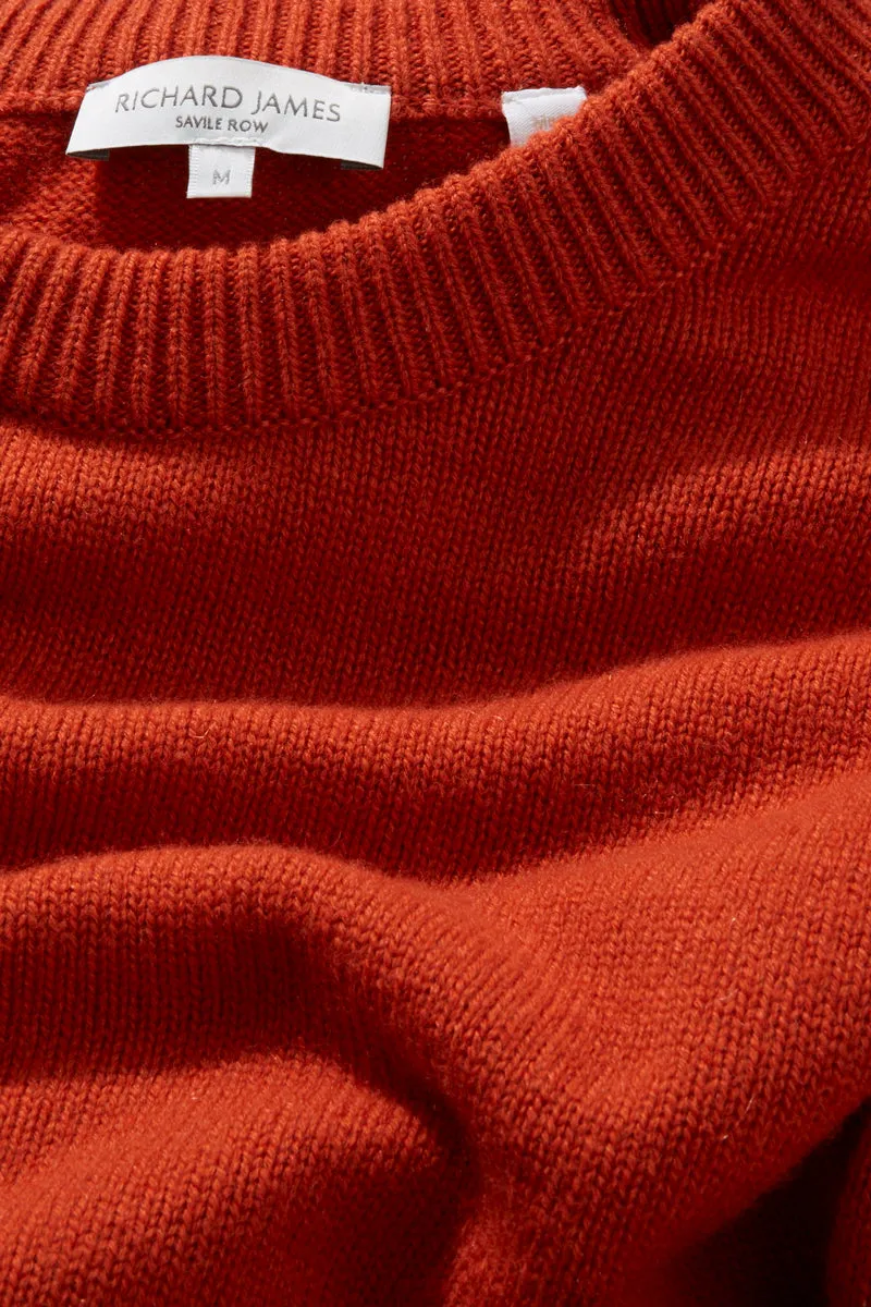 Crew Neck - Burnt Orange Wool & Cashmere sold by Richard James product image thumbnail 3