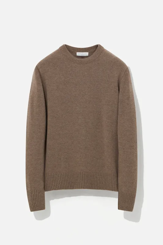 Crew Neck - Mushroom Wool & Cashmere made by Richard James