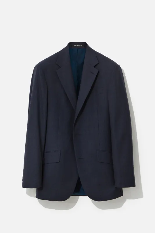 Chapman Suit – Navy Wool Micro Check sold by Richard James