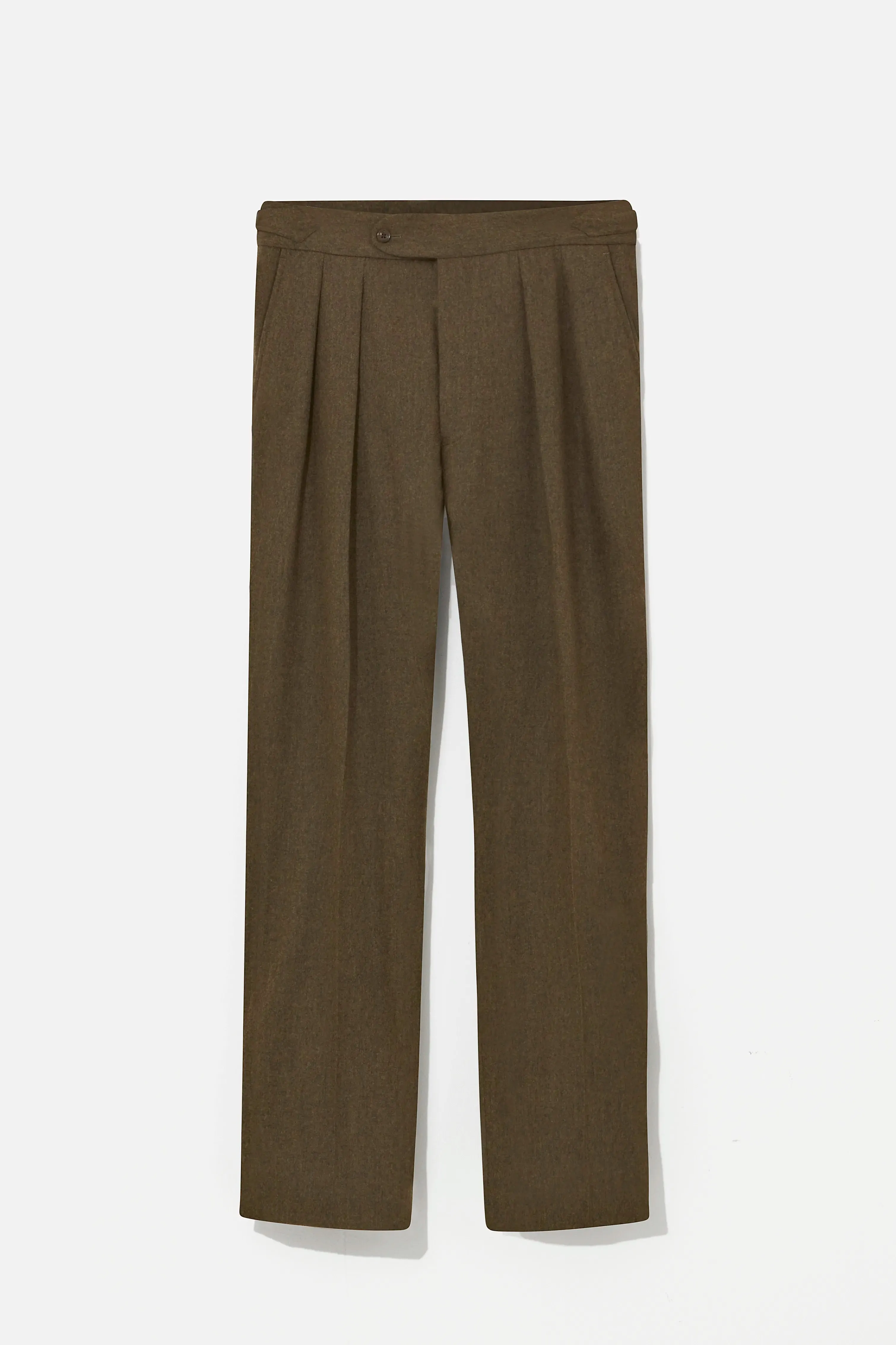 Hepworth Suit – Olive Wool & Cashmere Flannel sold by Richard James product image thumbnail 2