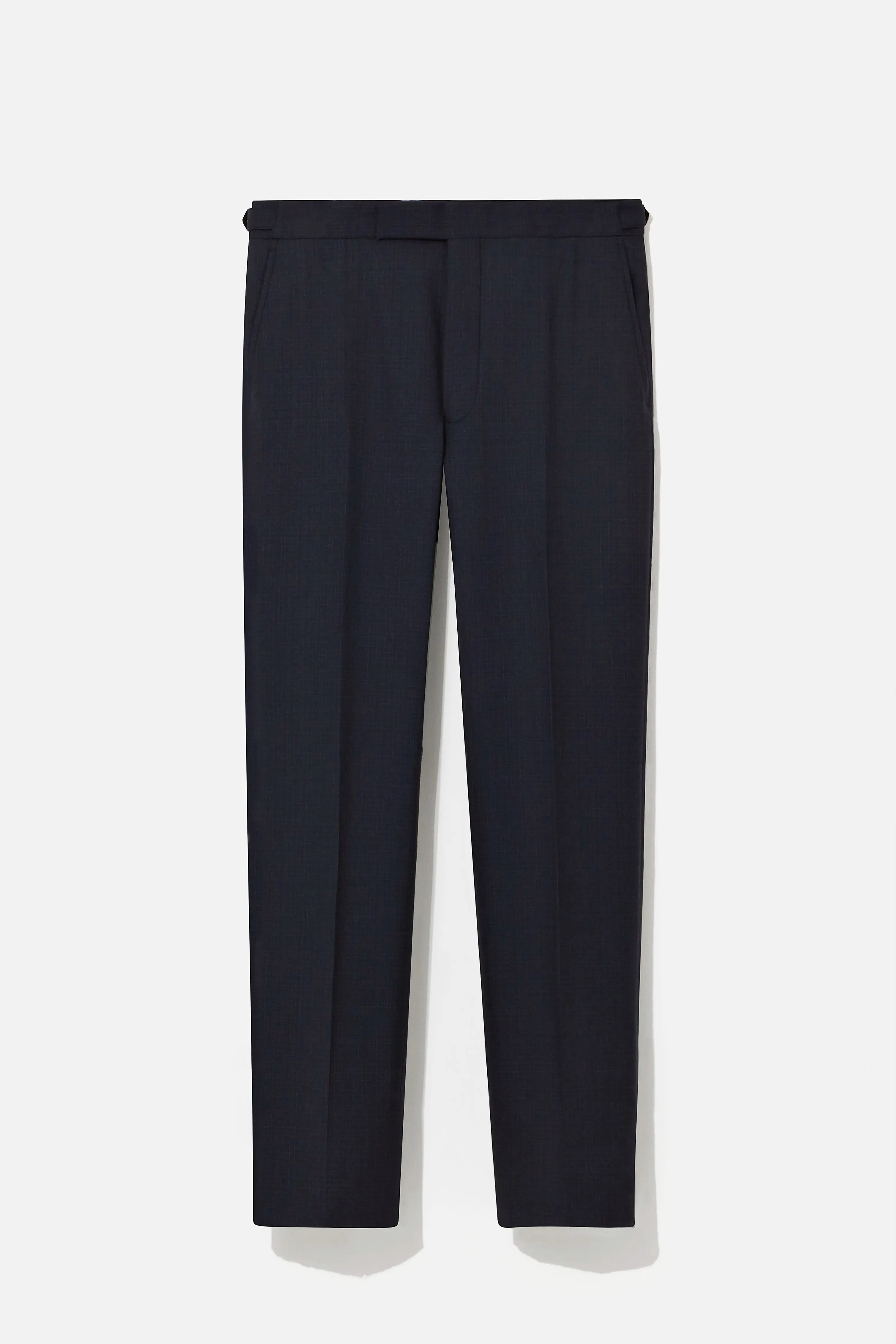 Chapman Trousers – Navy Wool Micro Check sold by Richard James