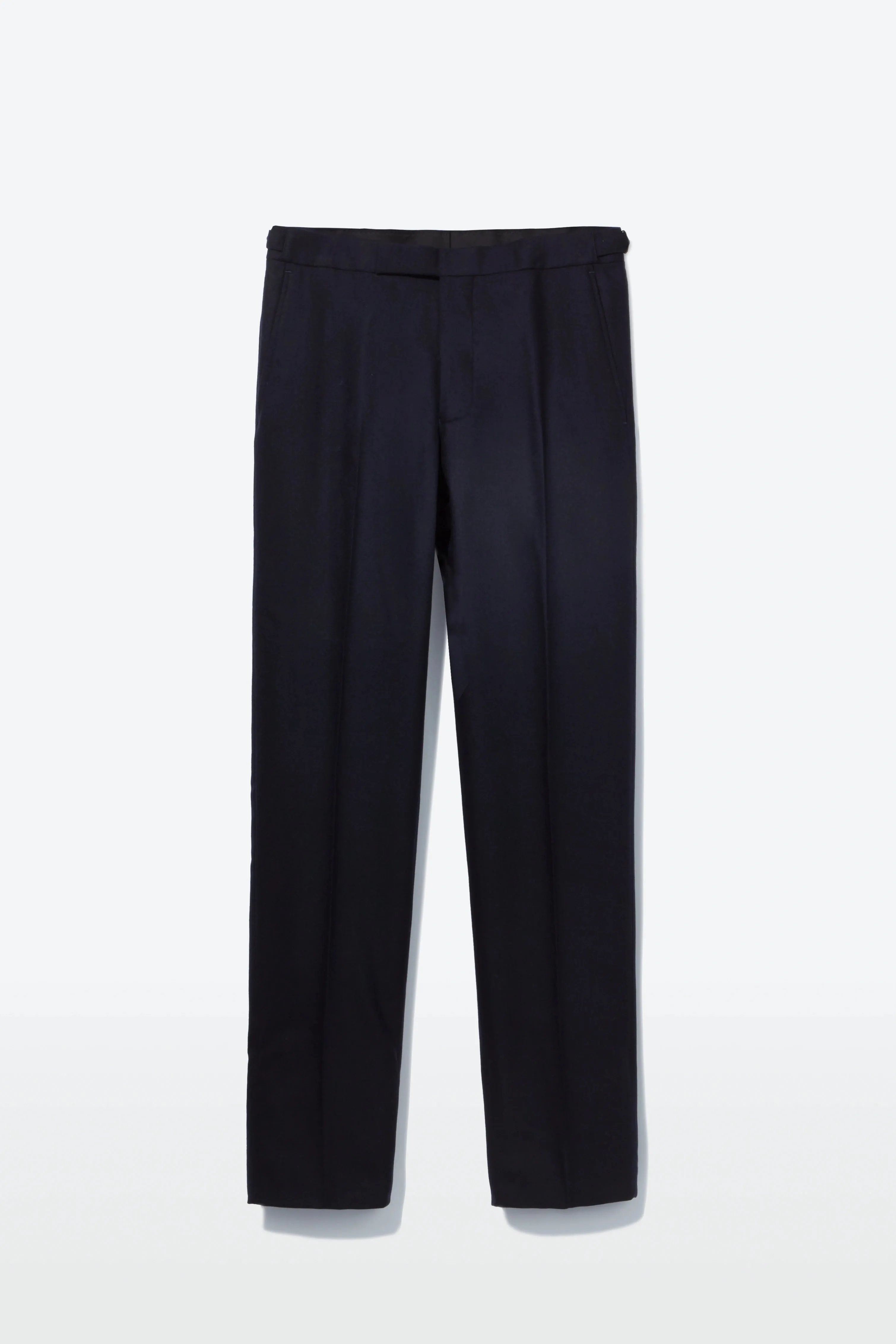 Chapman Trousers – Navy Wool & Cashmere Flannel sold by Richard James