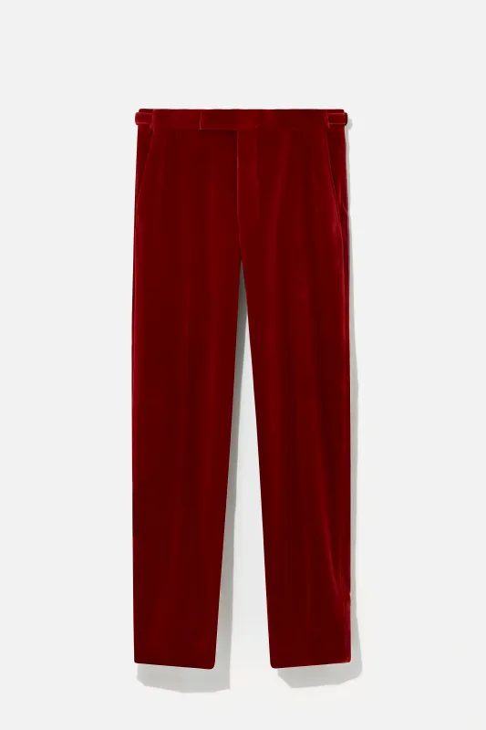 Evening Trousers – Orange Velvet sold by Richard James