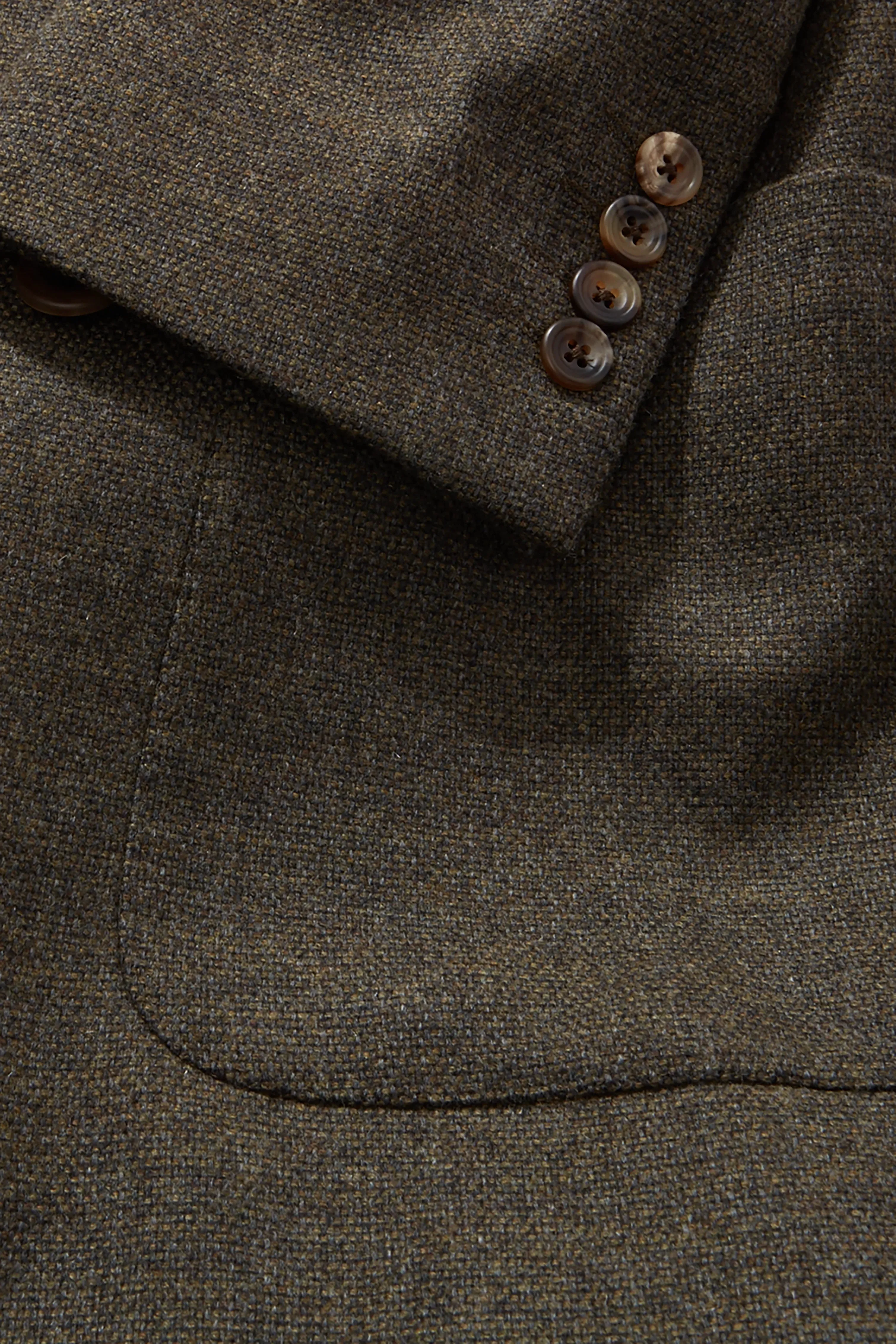 Hepworth Blazer – Olive Wool & Cashmere Basketweave sold by Richard James product image thumbnail 2