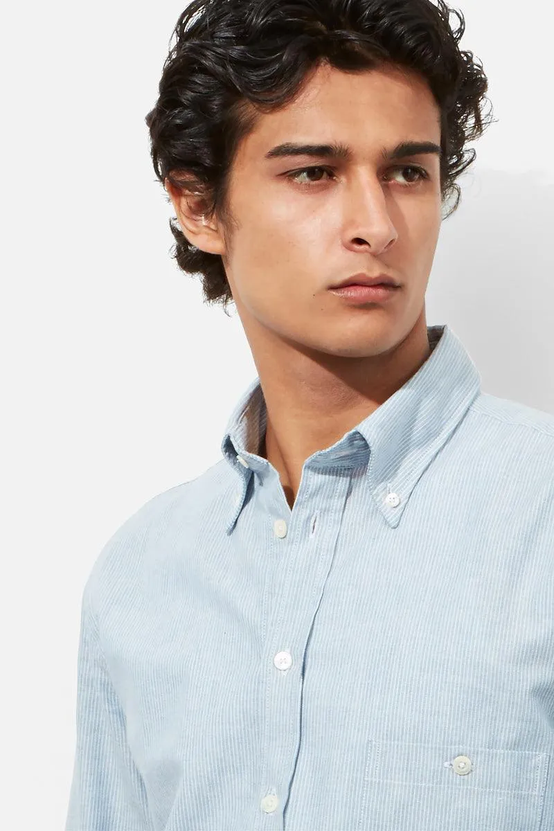Button-Down Shirt - Sky Soft Stripe sold by Richard James product image thumbnail 3