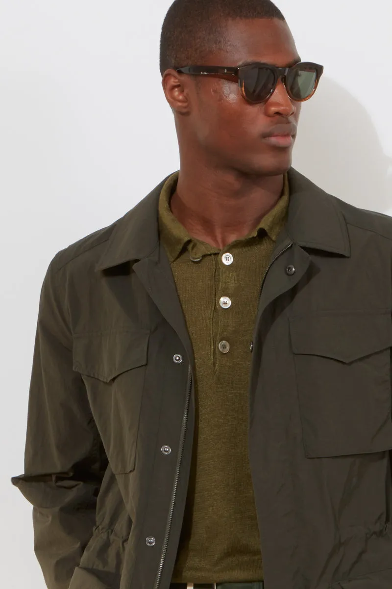 Field Jacket – Lightweight Olive Recycled PA Cotton Blend sold by Richard James product image thumbnail 4