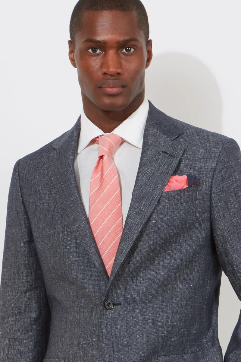 Chapman Jacket – Denim Blue Linen & Cotton Blend sold by Richard James product image thumbnail 3