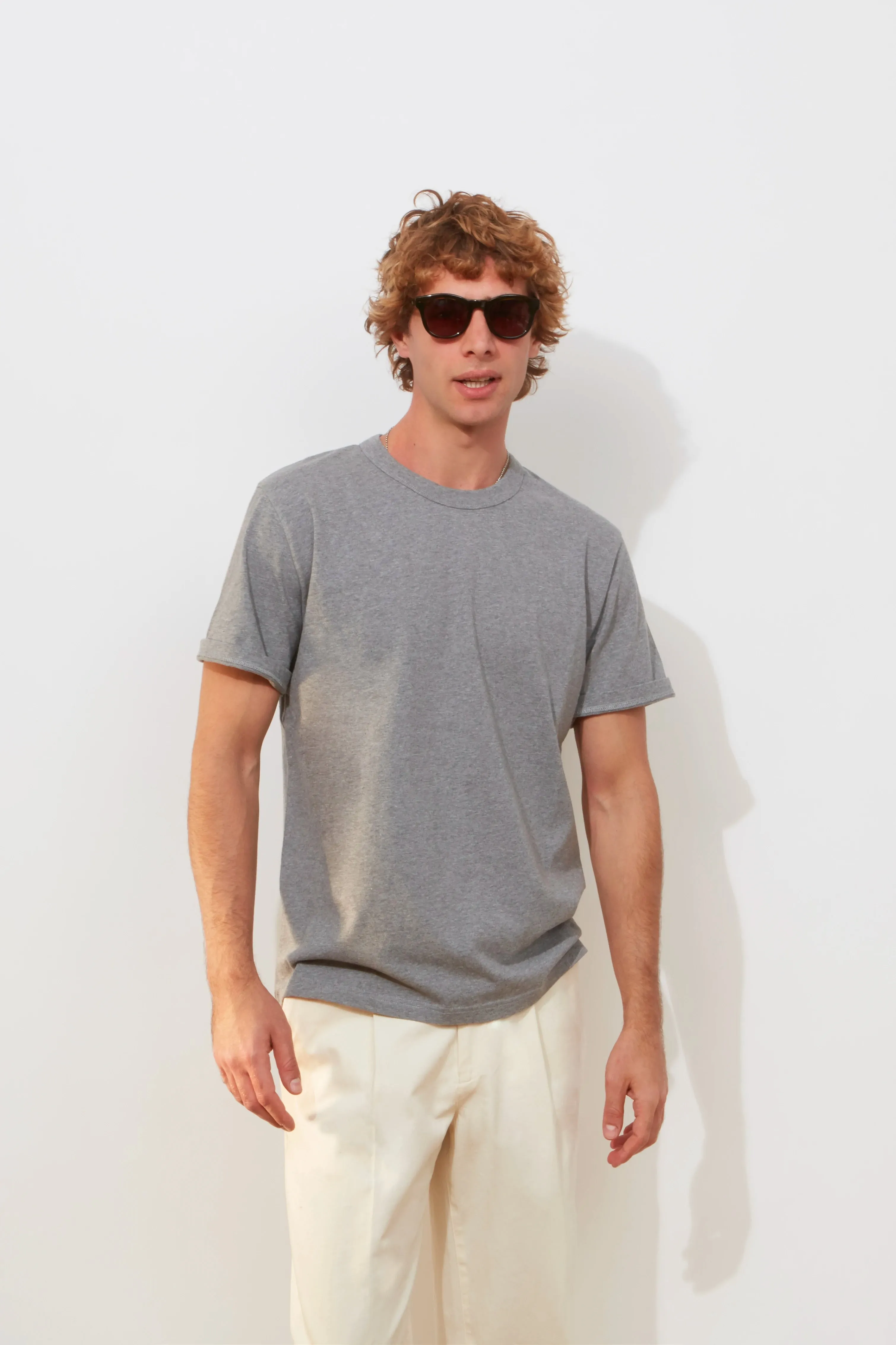T-Shirt – Grey Marl Cotton sold by Richard James