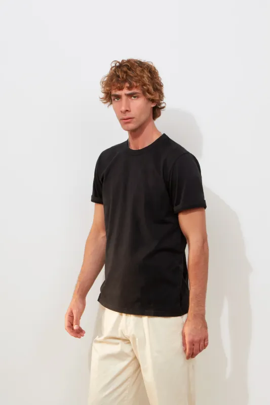 T-Shirt – Black Cotton sold by Richard James