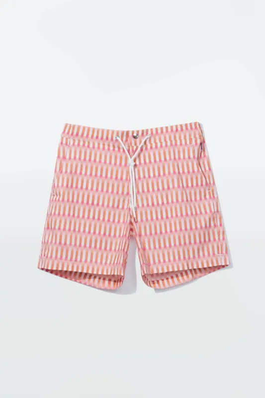 Swim Shorts – Pink & Tan Degradé sold by Richard James