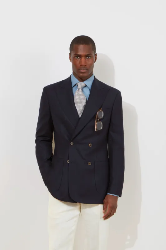 Hepworth Blazer – Navy Basketweave sold by Richard James