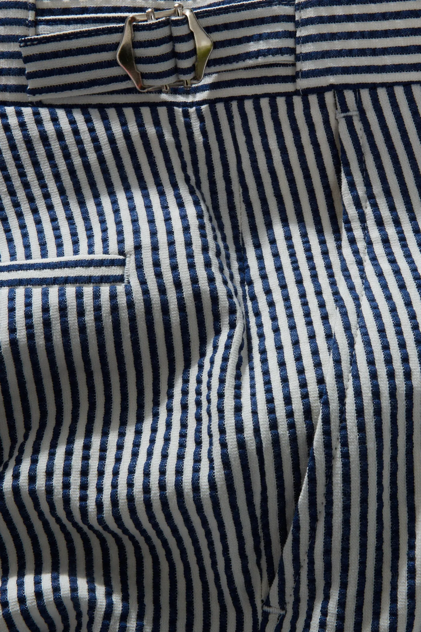 Chapman Trousers – Navy Double-Faced Seersucker sold by Richard James product image thumbnail 3