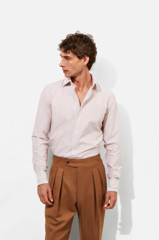 Coffee Oxford Bengal in Contemporary Shirt made by Richard James