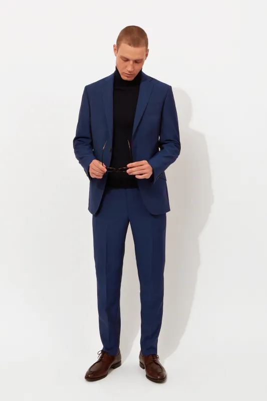 Strong Blue Wool and Mohair Suit sold by Richard James