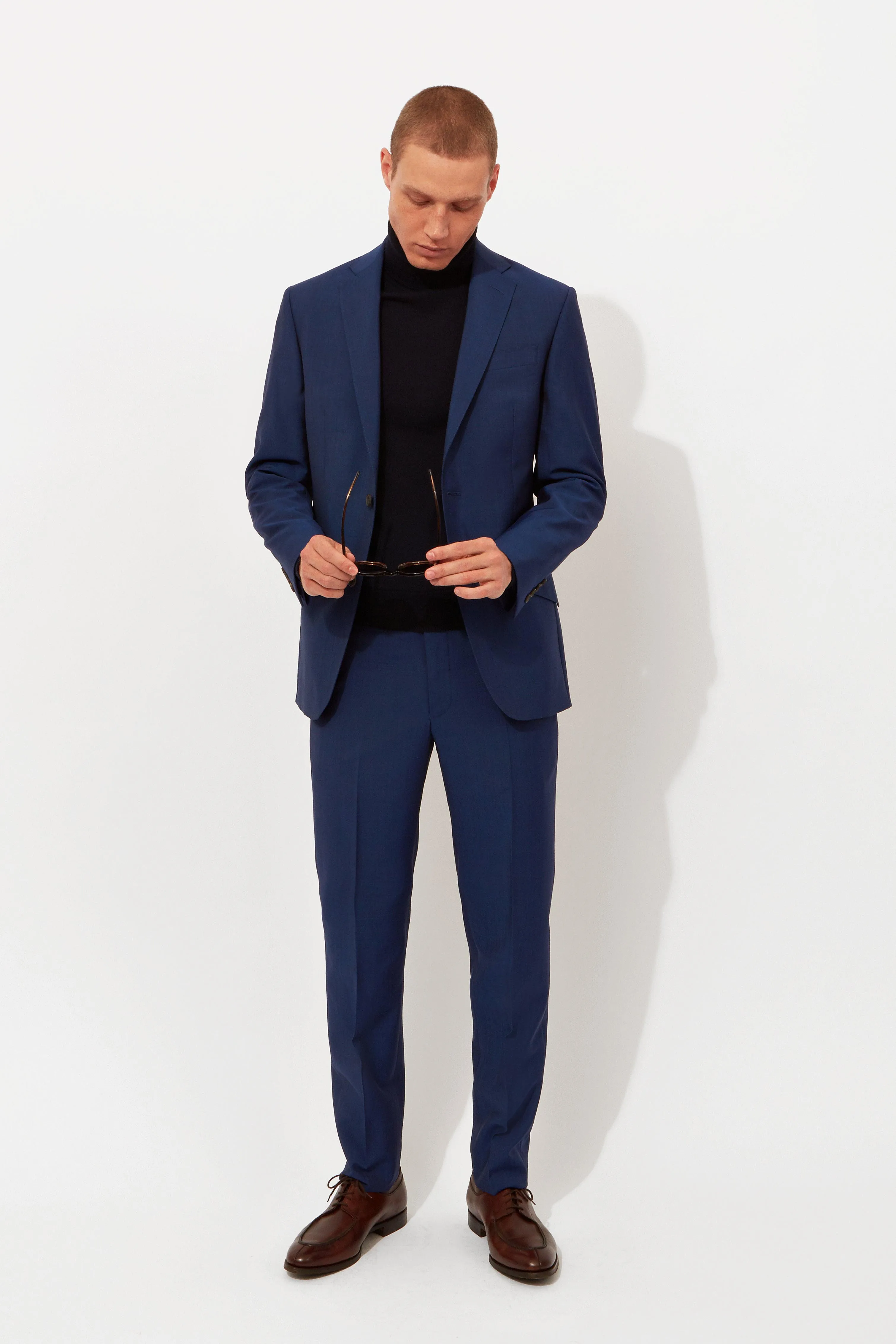 Strong Blue Wool and Mohair Suit sold by Richard James