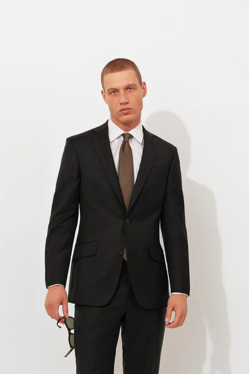Black Classic Twill Jacket sold by Richard James