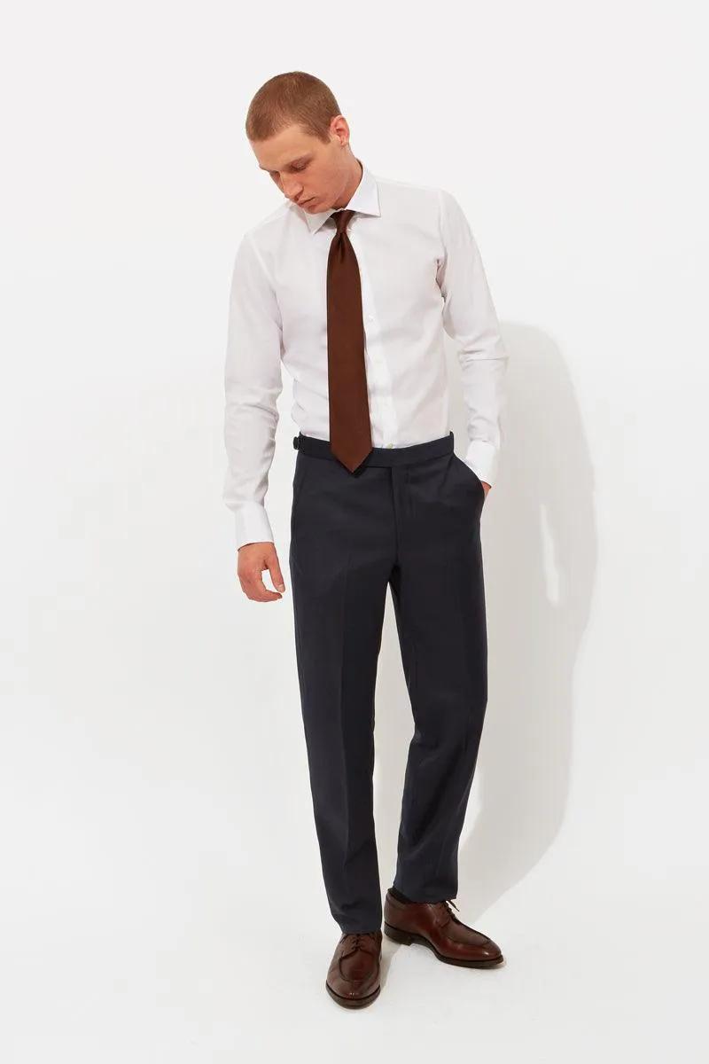 Navy Classic Twill Trousers sold by Richard James