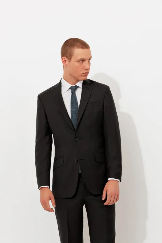 Charcoal Classic Twill Jacket sold by Richard James