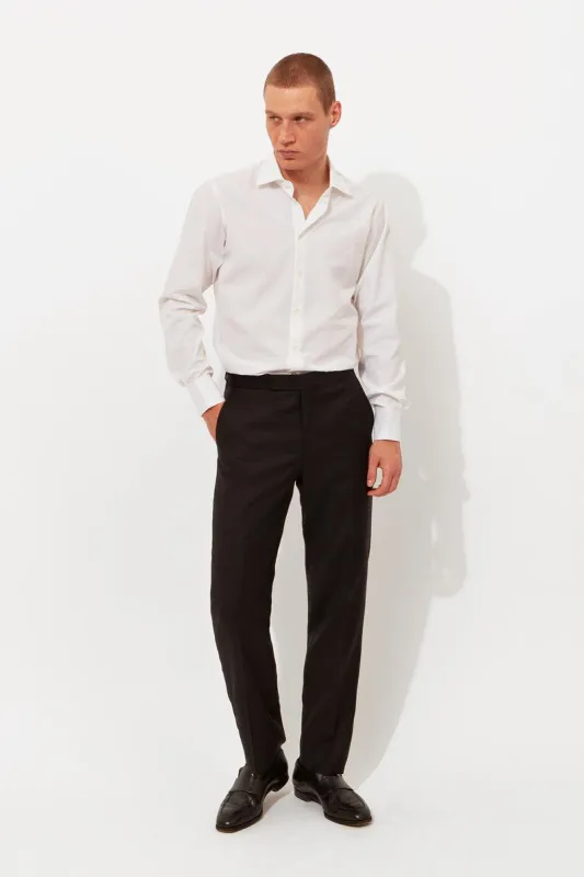Black Classic Twill Trousers sold by Richard James