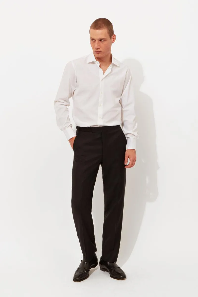 Black Classic Twill Trousers sold by Richard James