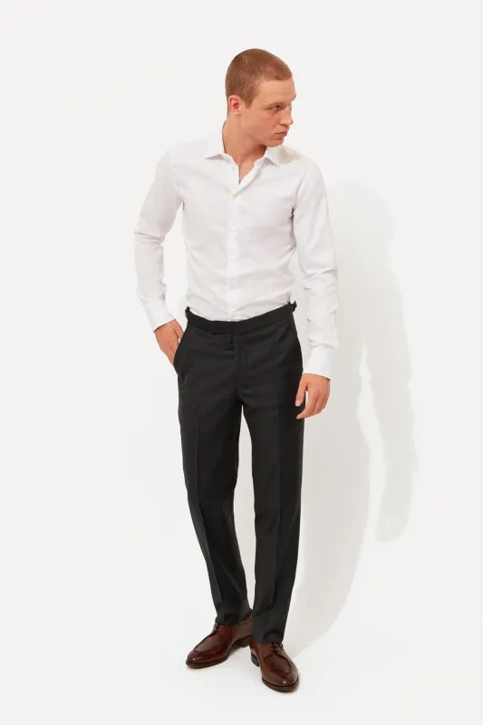 Charcoal Classic Twill Trousers sold by Richard James
