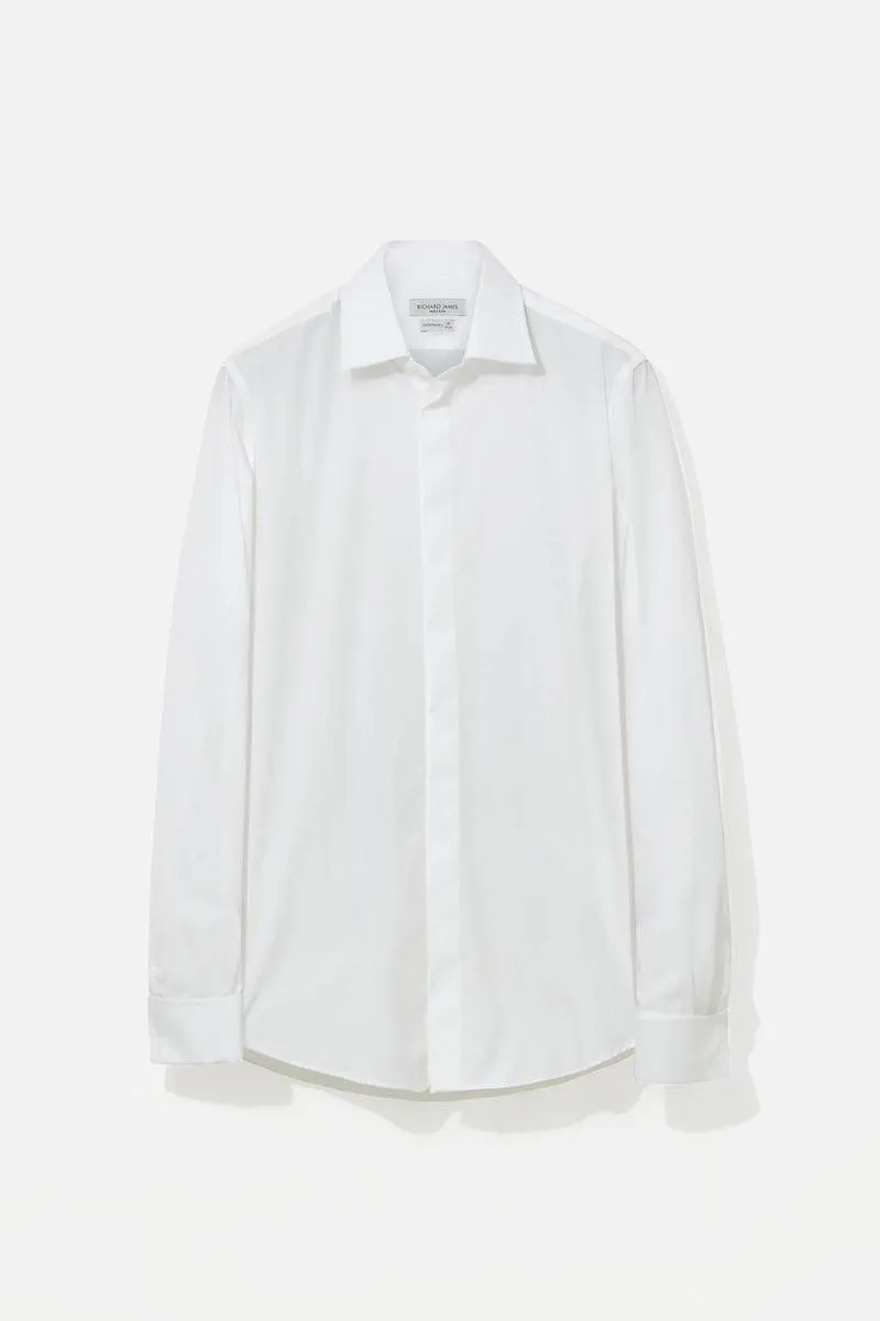 Fly Front Double Cuff Poplin Cotton Shirt sold by Richard James product image thumbnail 2