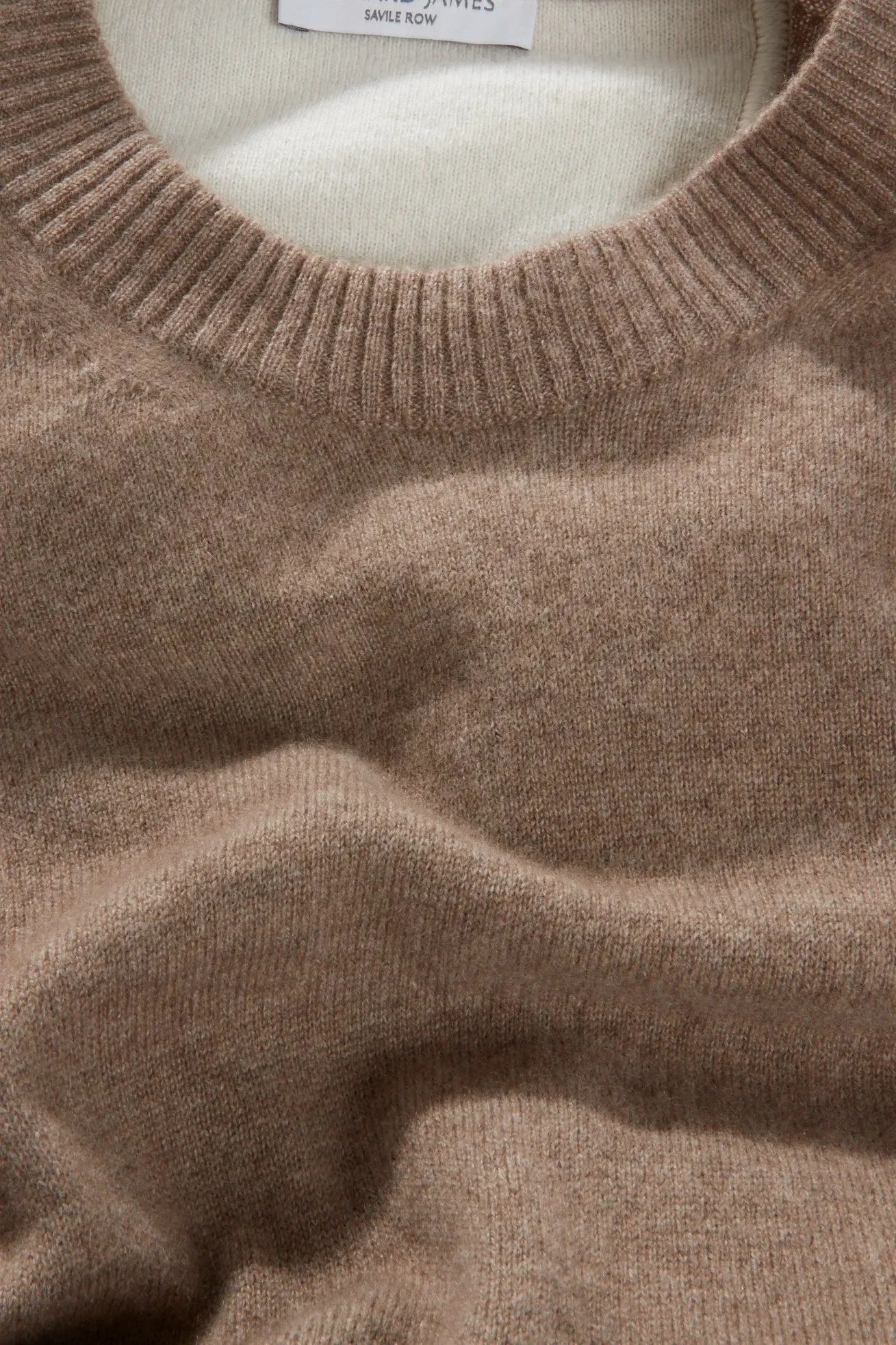 Crew Neck – Tan Cashmere sold by Richard James product image thumbnail 2