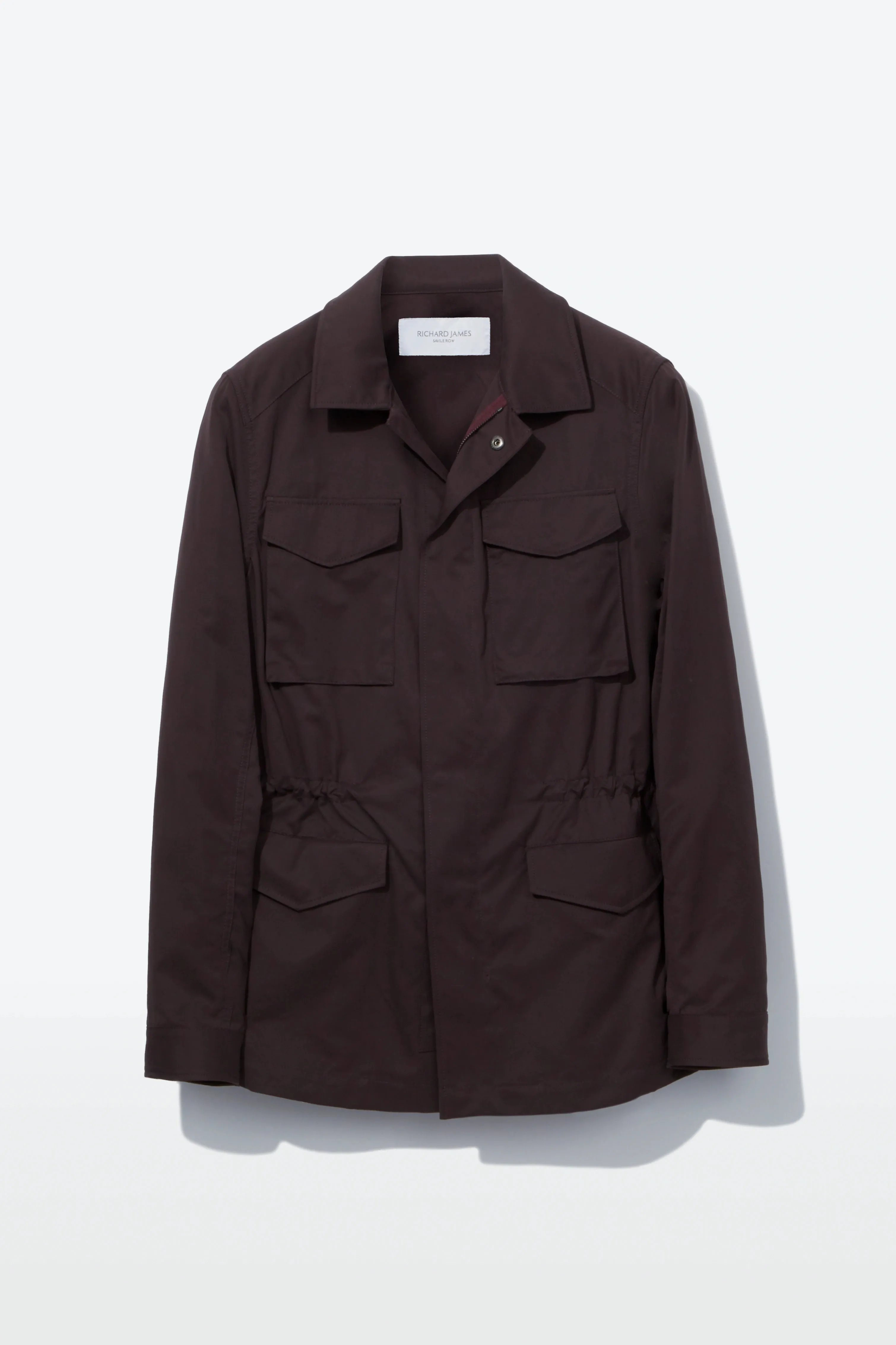Field Jacket – Aubergine Recycled Technical Blend sold by Richard James