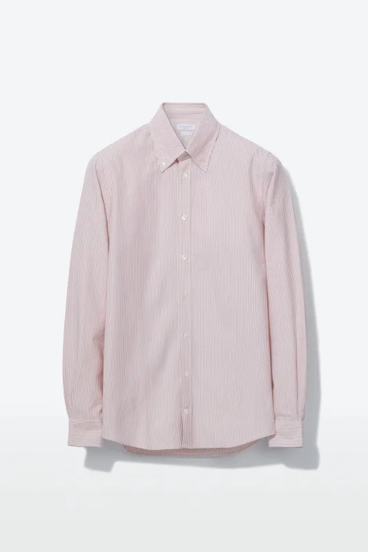 Button-Down Shirt – Coffee Oxford Bengal made by Richard James