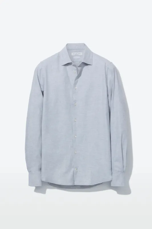 Contemporary Shirt – Smoke Cotton Flannel made by Richard James