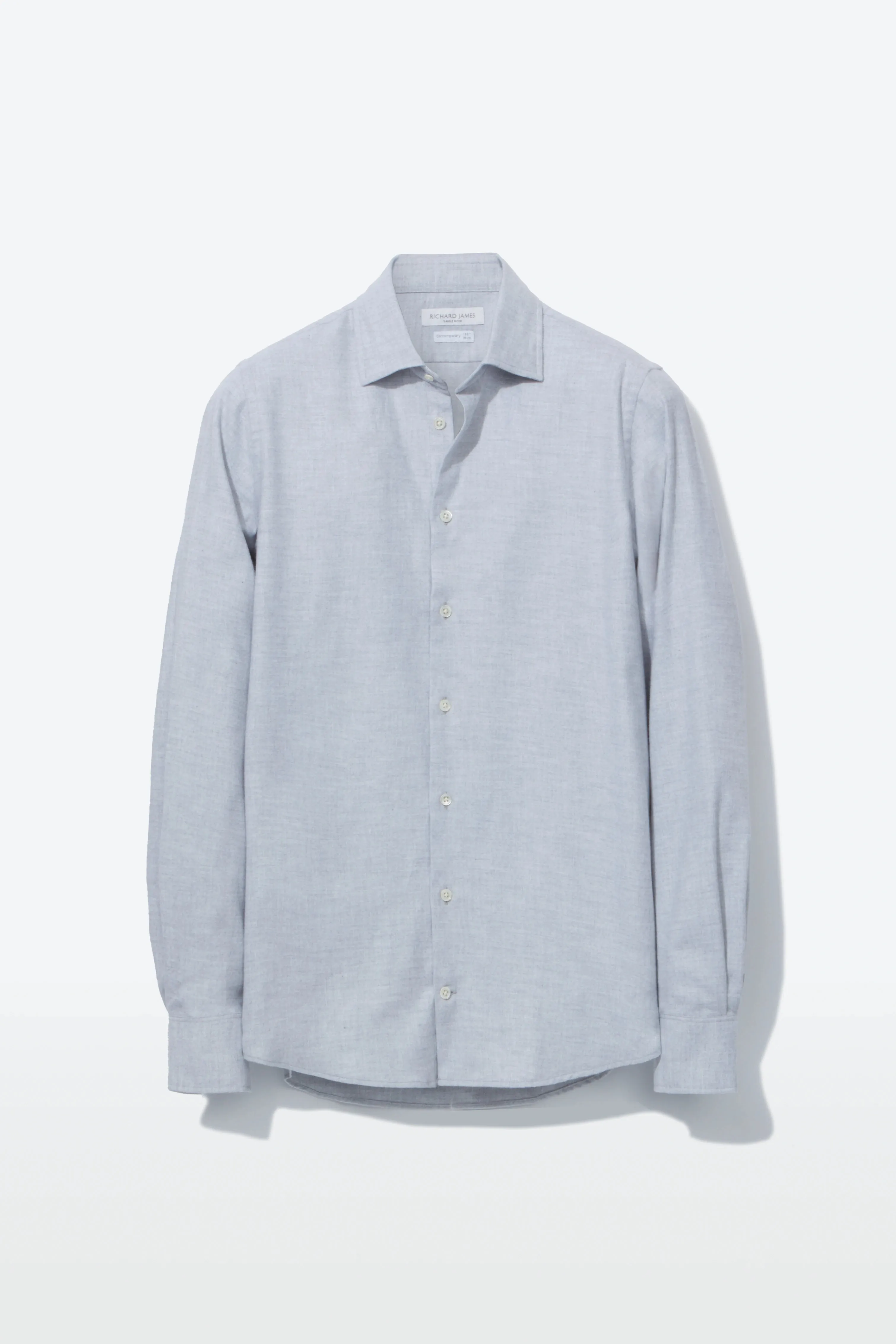 Contemporary Shirt – Smoke Cotton Flannel sold by Richard James