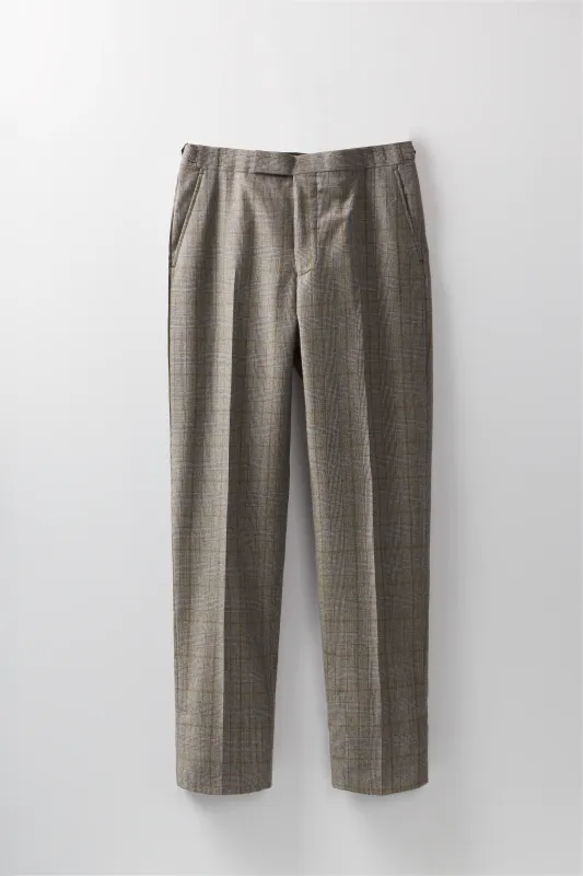 Chapman Trousers – Purple & Tan Prince Of Wales Check made by Richard James
