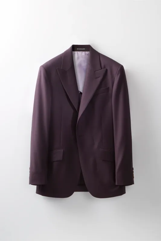 Chapman Jacket – Aubergine Virgin Wool Twill sold by Richard James