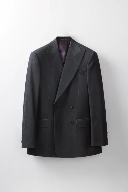 Hepworth Jacket – Indigo Cotton & Wool Denim made by Richard James