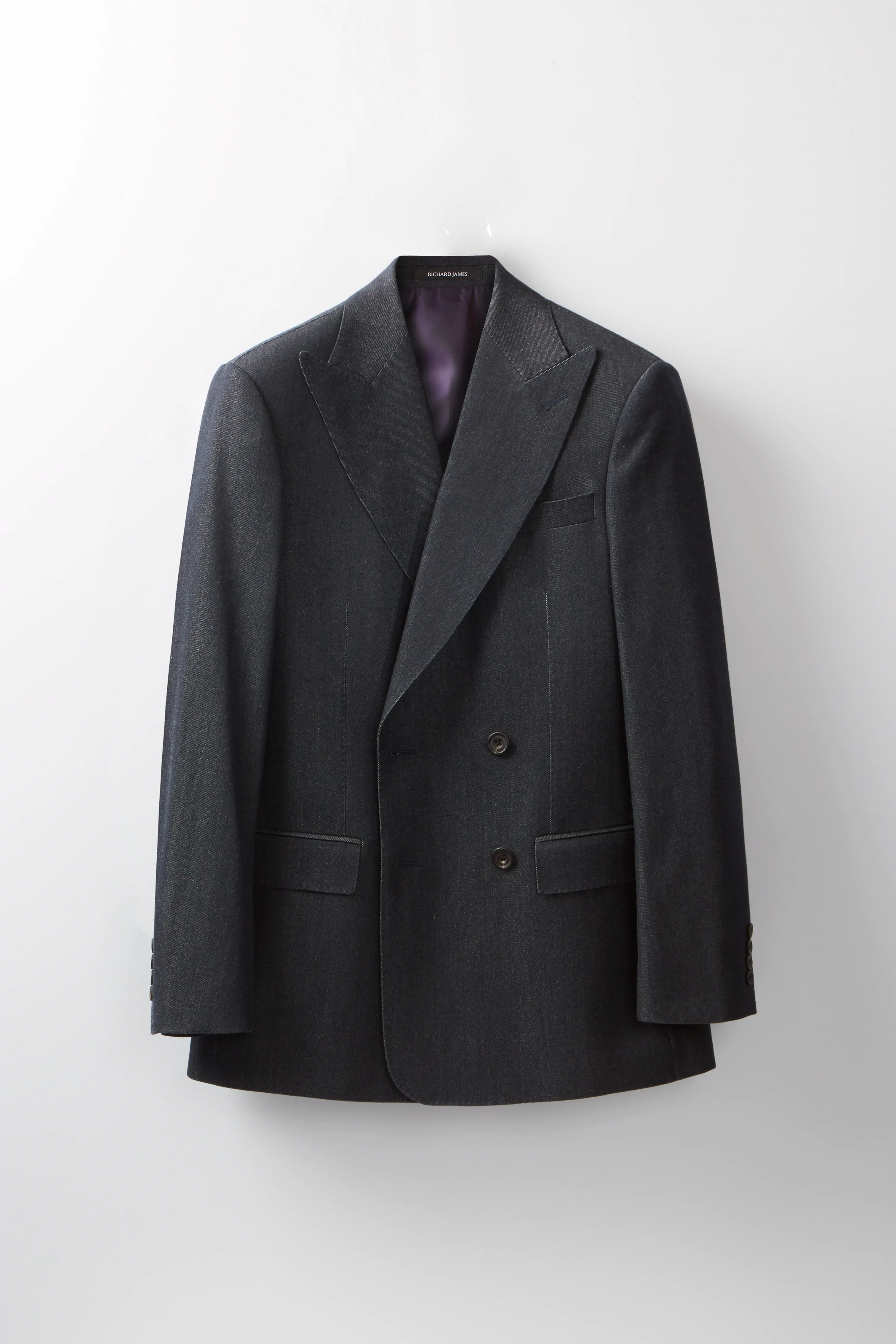 Hepworth Jacket – Indigo Cotton & Wool Denim sold by Richard James