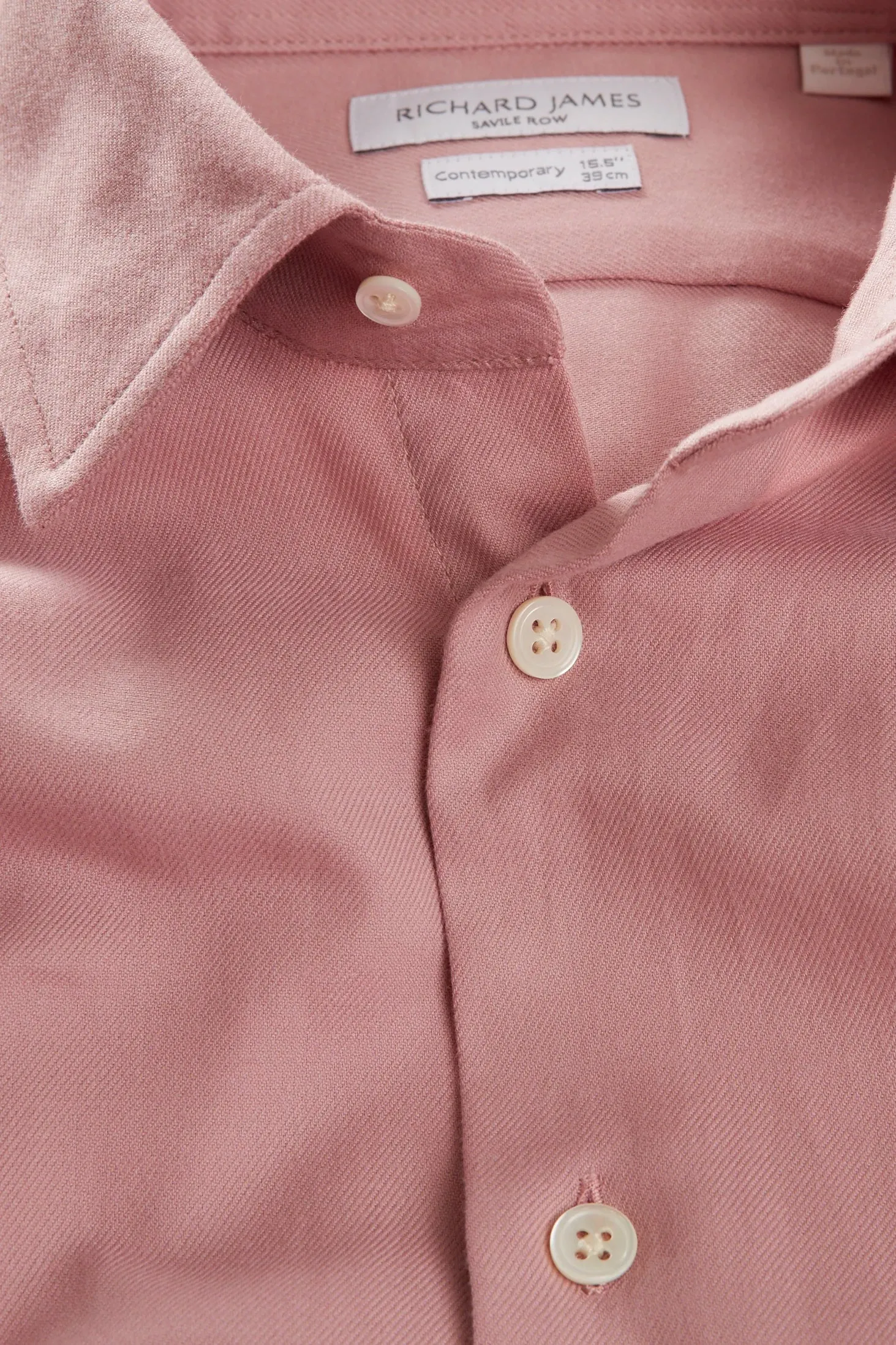 Contemporary Shirt – Rose Cotton Flannel Twill sold by Richard James product image thumbnail 2