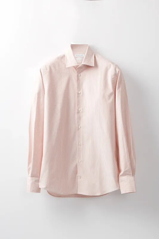 Contemporary Shirt – Rust Bengal Stripe made by Richard James